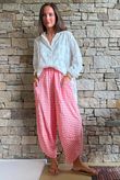 Nonni Gingham Shelby Barrel Pant Sherbet Coral